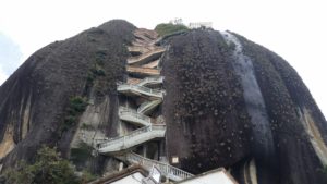 The 629 step masonry staircase up the gigantic rock 