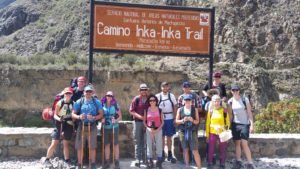 Group photo at the starting point of the Inca Trail.