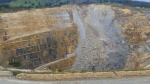 A recent landslide at the Waihi gold mine.