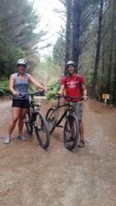 Mountain biking in the Whakarewarewa Forest, Rotorua. 