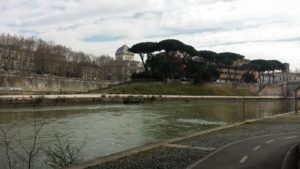 Running along the River Tiber in Rome, Italy. 