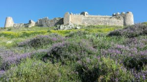 The Larissa Castle perched up on the rocky hill.