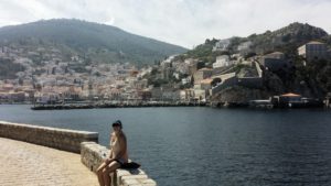 Beautiful white housed town of Hydra.