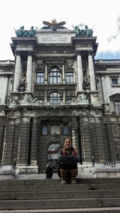 The triumphant double-headed eagle atop the Austrian Imperial Palace (Hofburg). 