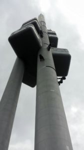 You guessed it right! Those are giants babies crawling up a massive tower.