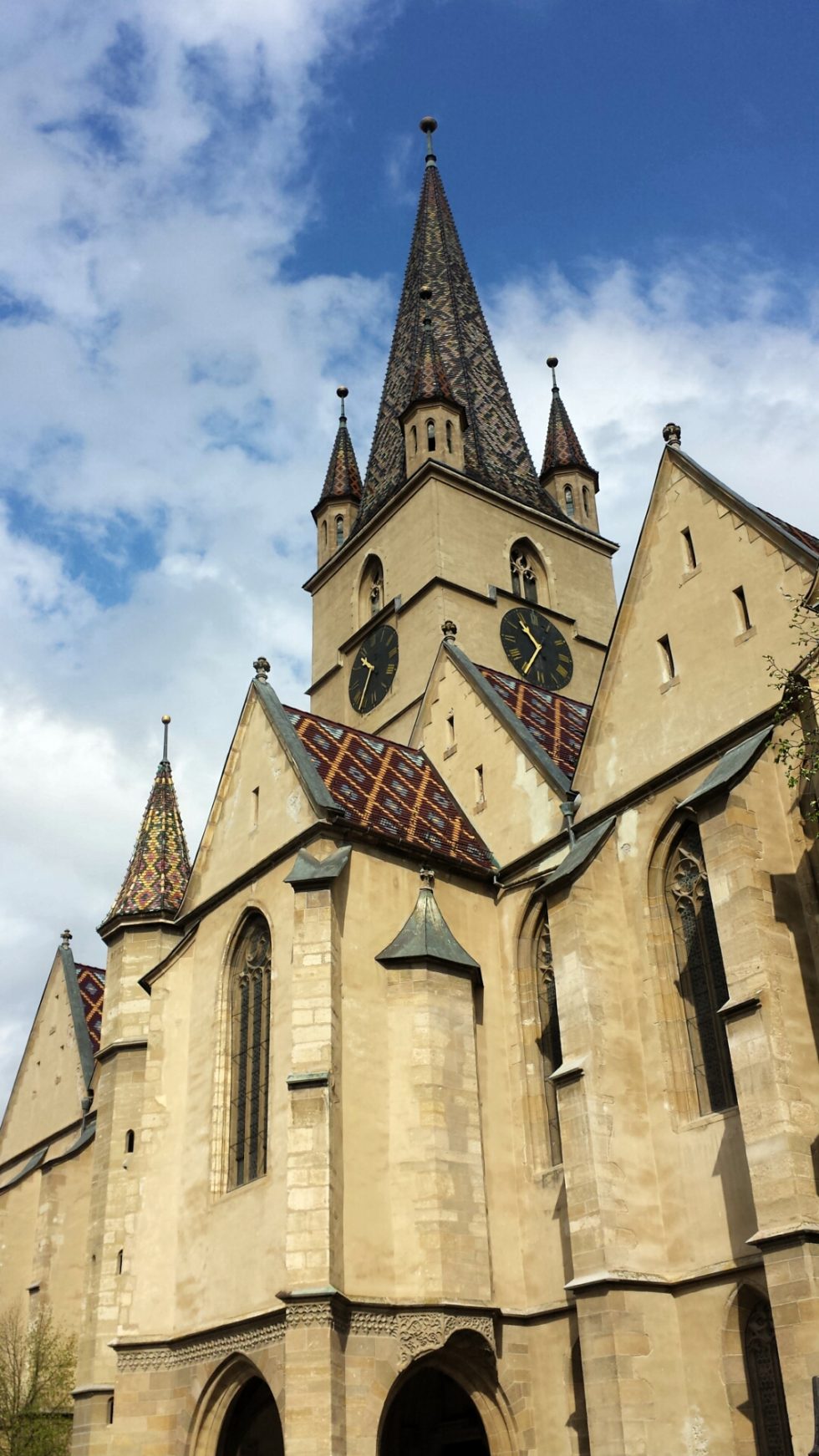 The colouful rooftop of the Evangelical Cathedral.